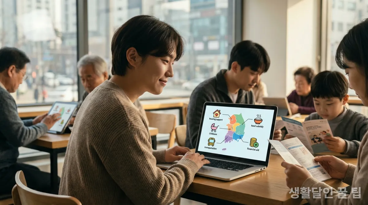 지역별 정부 지원금 정보를 검색하는 한국인