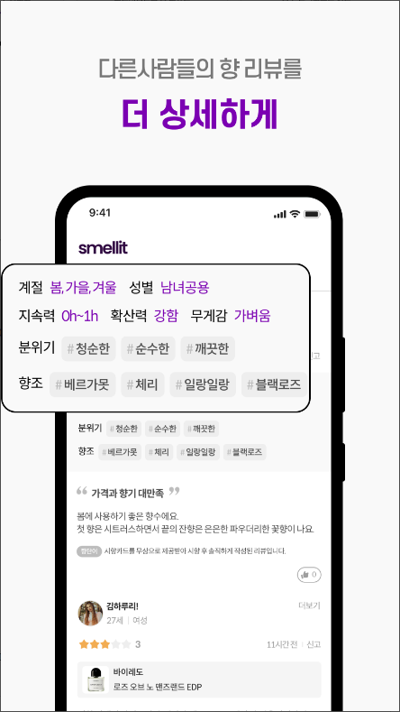 스멜릿 앱, 향수 추천부터 시향까지, 새로운 향수 소비 습관 정보 보기