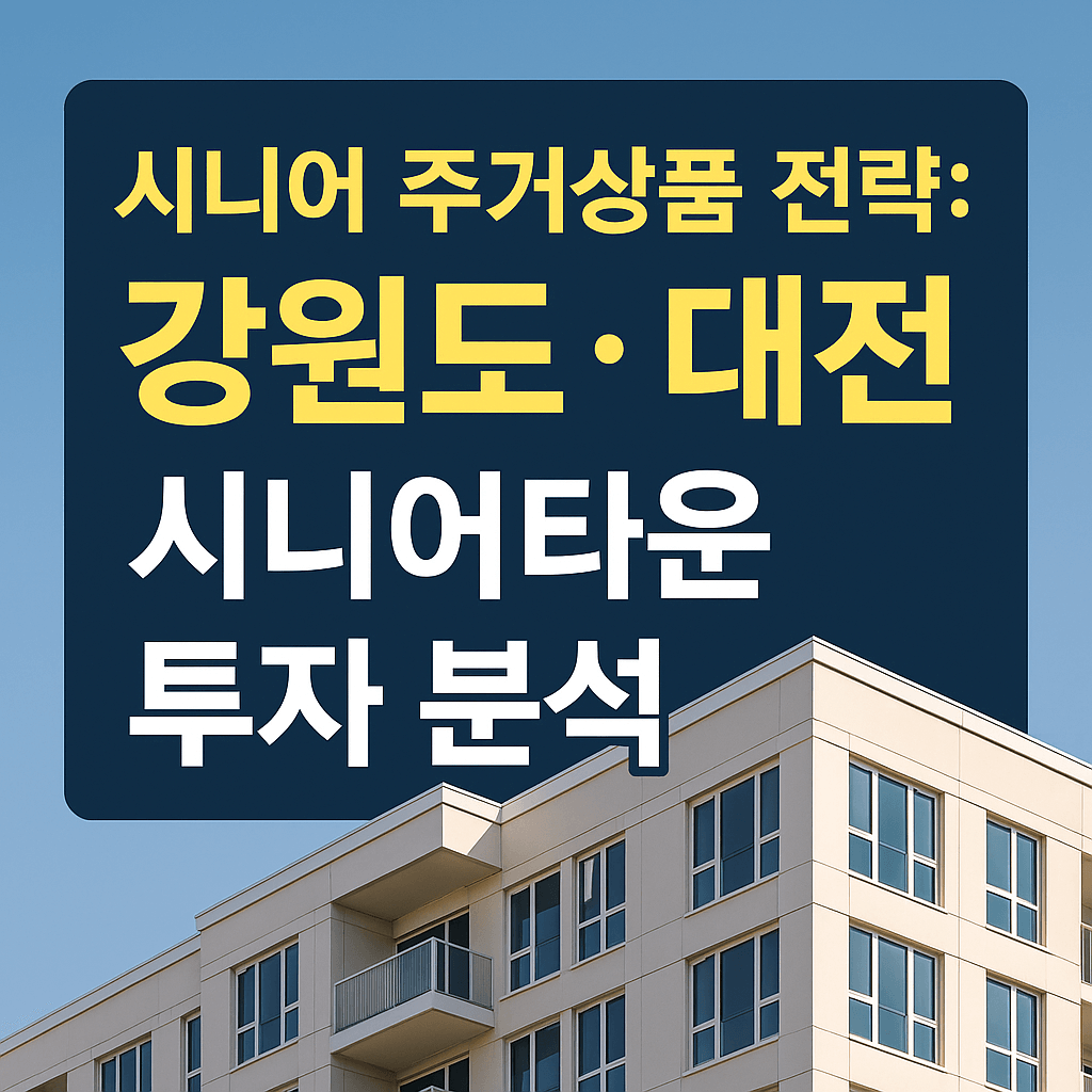 시니어 주거상품 전략: 강원도·대전 시니어타운 투자 분석