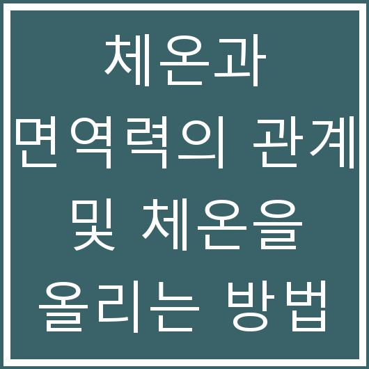 체온과 면역력의 관계 및 체온을 올리는 방법