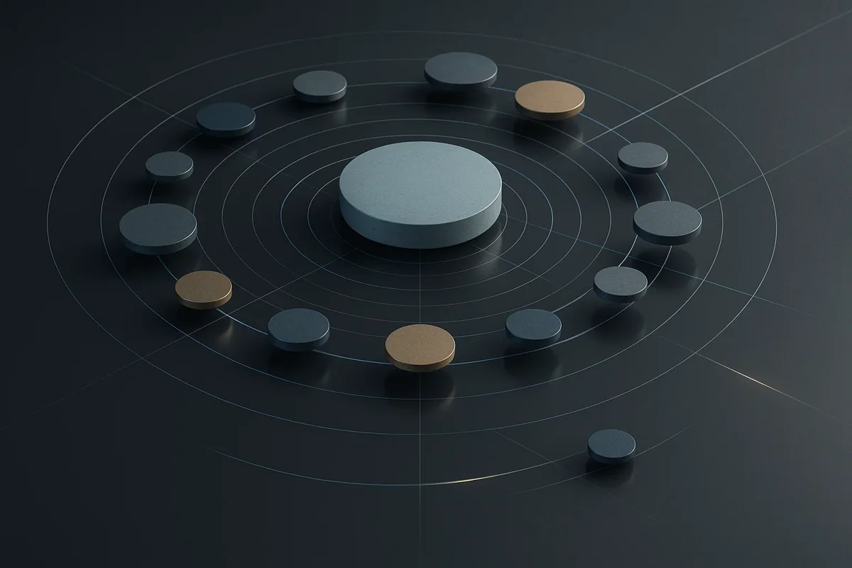 ETF 포트폴리오 차트와 리밸런싱 개념을 보여주는 인포그래픽 이미지