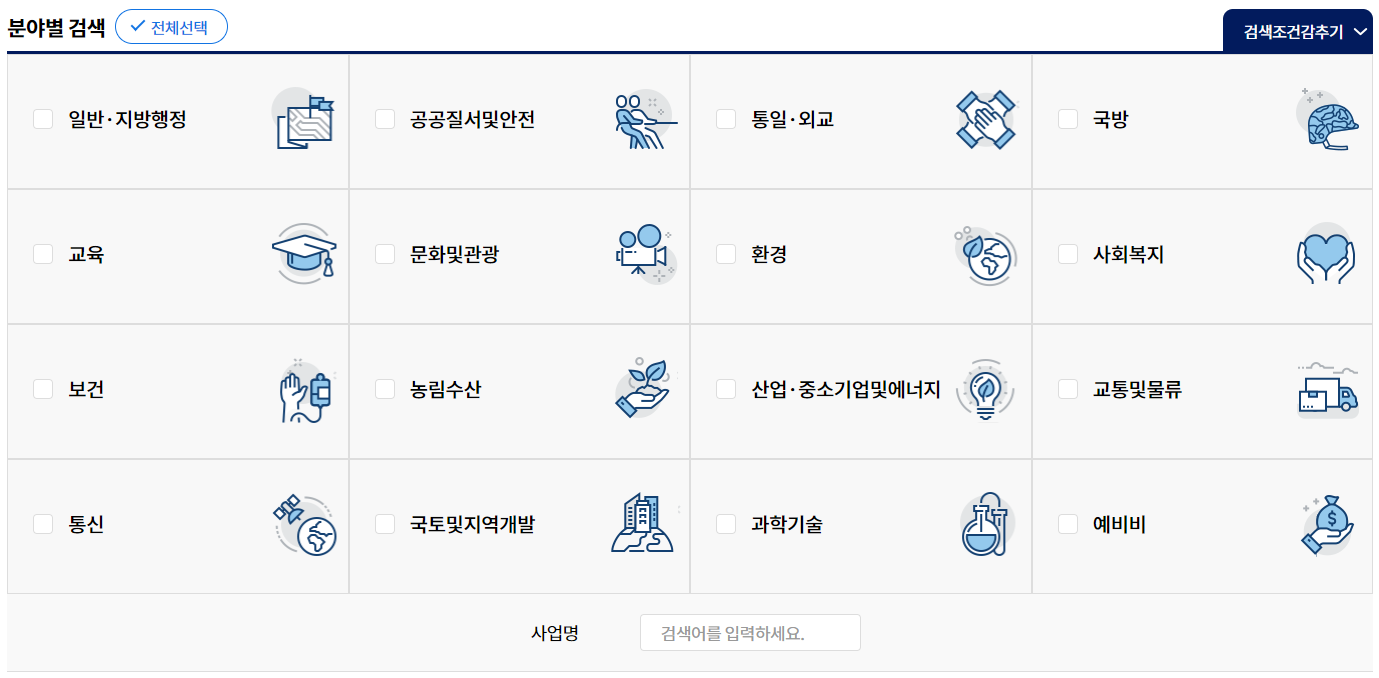 분야별 검색