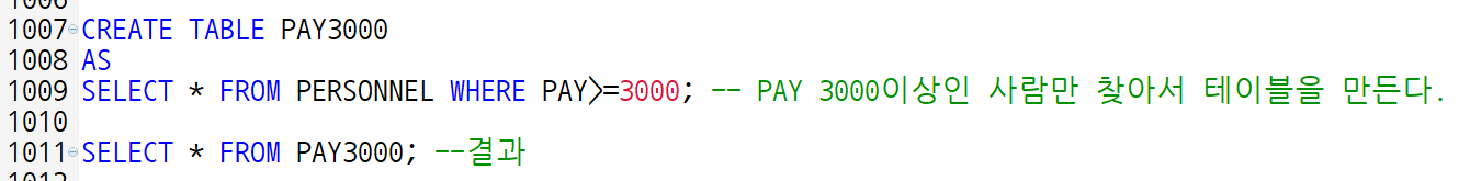 CREATE(테이블 생성)