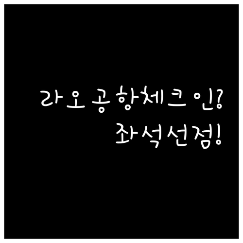 라오항공 체크인 방법과 좌석 선점 팁..