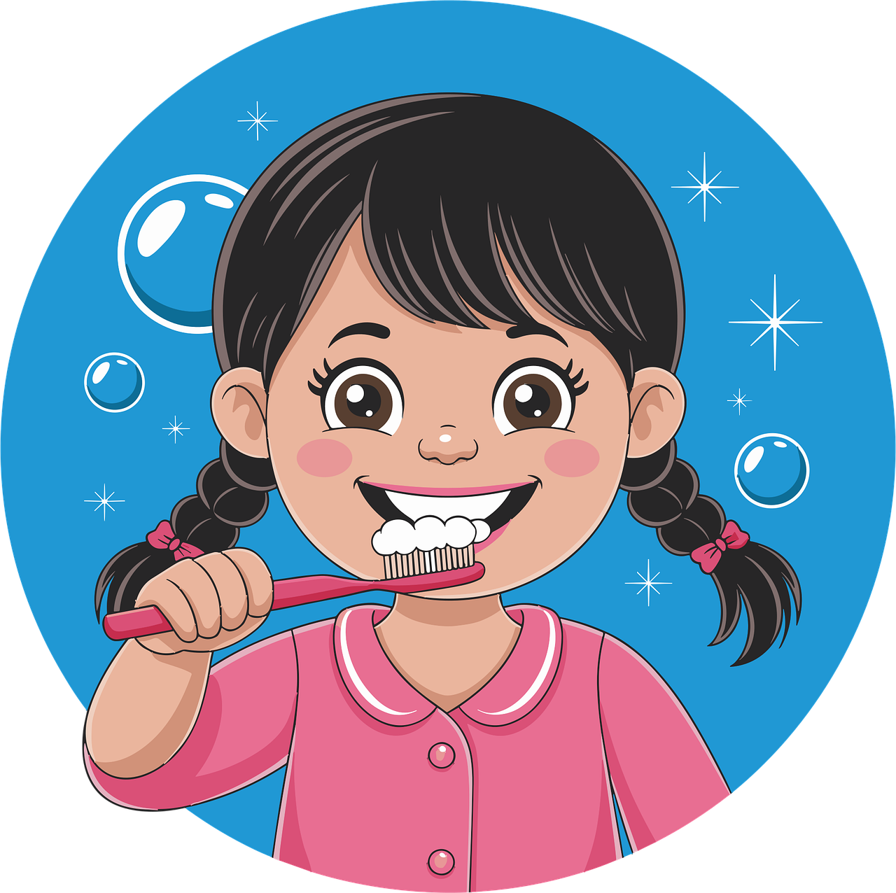 칫솔질 하는 아이 이미지