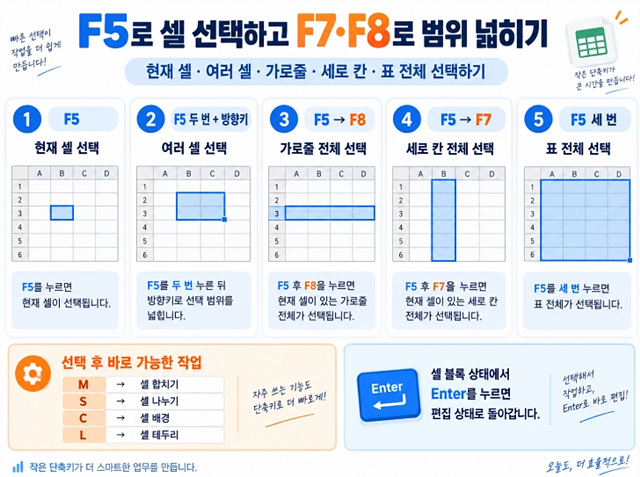 한글 표 안에서 이동하는 단축키 셀 이동·줄 추가·칸 선택 쉽게 하기