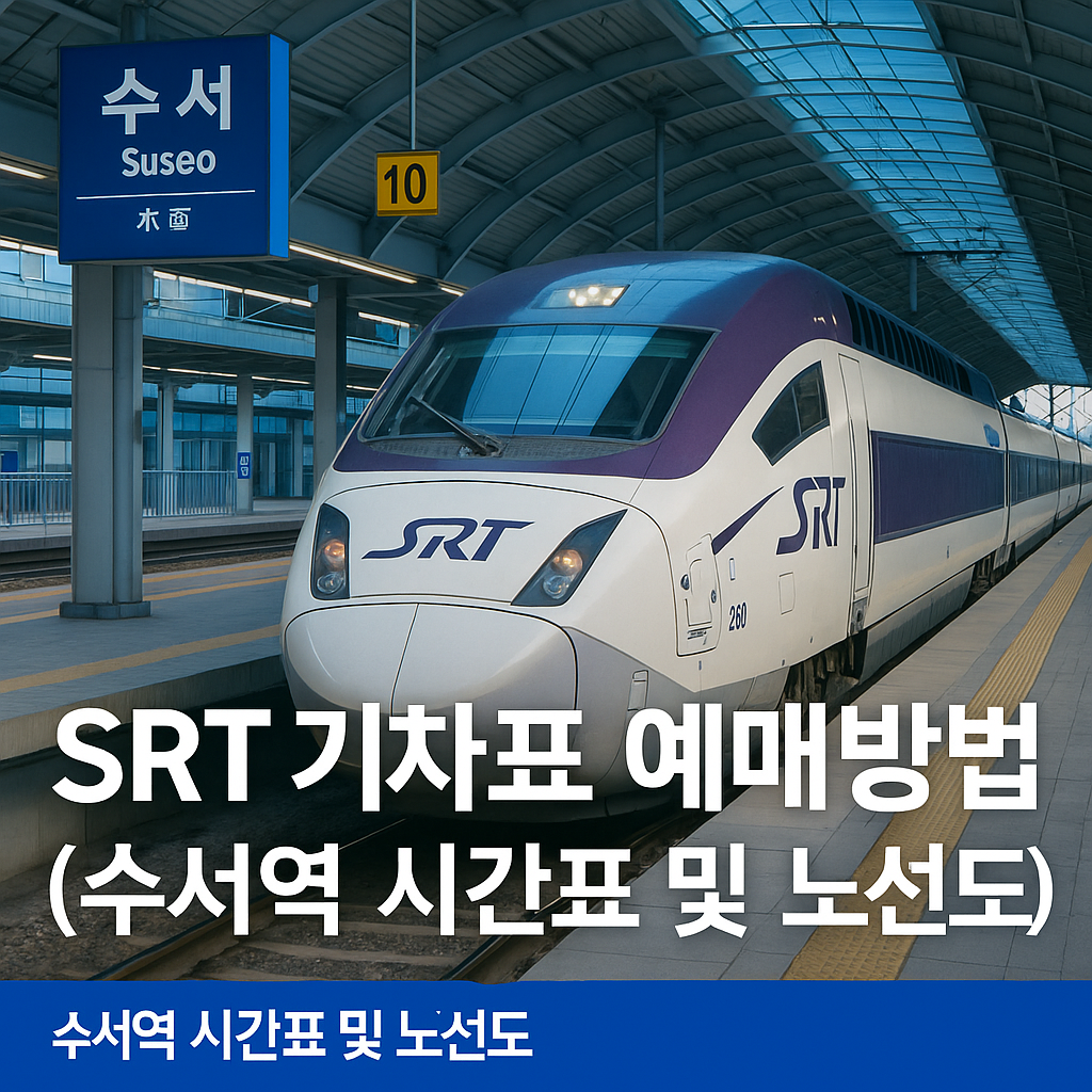 srt 기차표 예매방법 (수서역 시간표 및 노선도)