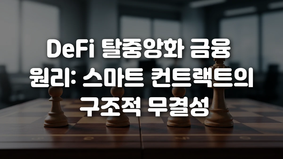 DeFi 탈중앙화 금융 원리 스마트 컨트랙트의 구조적 무결성
