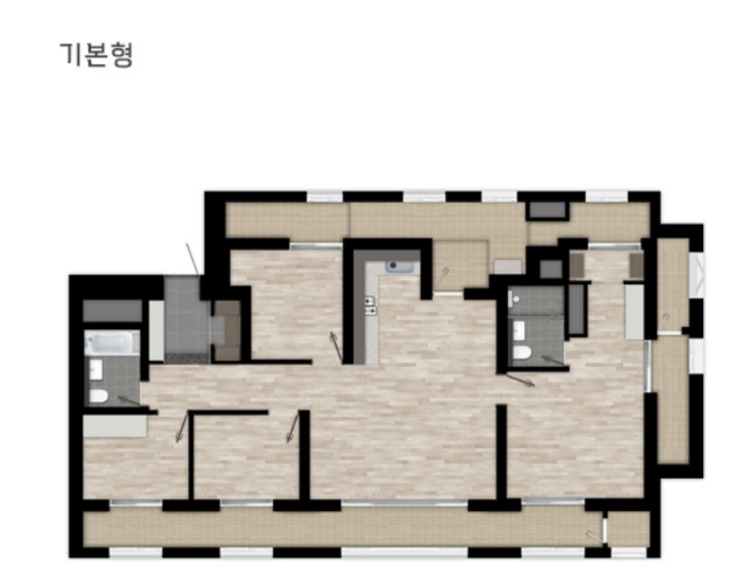 동탄역 롯데캐슬 102 기본형 평면도