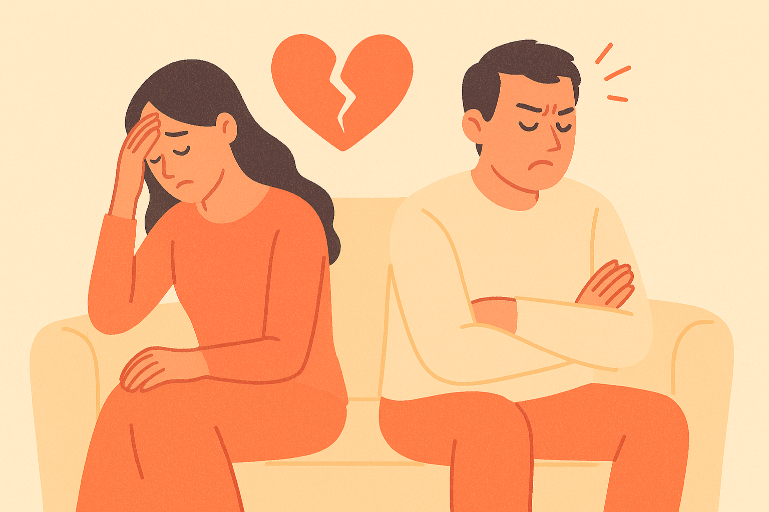 감정의 틈을 마주한 부부의 침묵을 은유적으로 표현