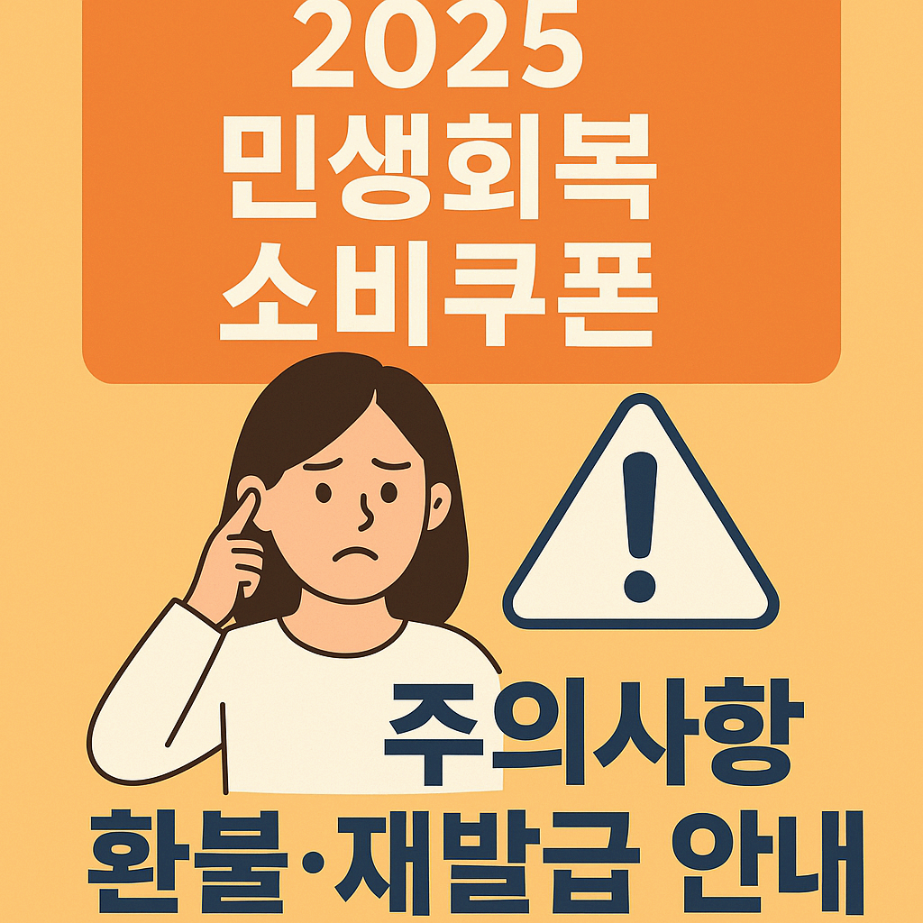 2025 민생회복 소비쿠폰 – 꼭 알아야 할 주의사항 & 환불·재발급 안내