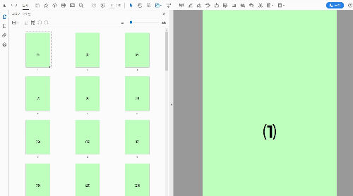 "단면 스캐너를 이용해 문서의 앞쪽 홀수 면만 1, 3, 5... 순서로 정방향 스캔한 PDF 파일의 내부 페이지 미리보기 화면."