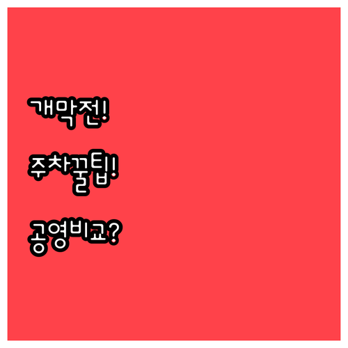 개막전 잠실야구장 주차 어디에 할까 ..