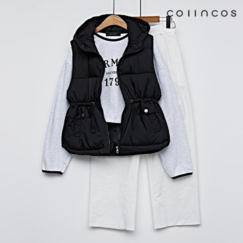 코인코즈 허리 스트링 집업 데일리 후드 패딩 IY3AV8140