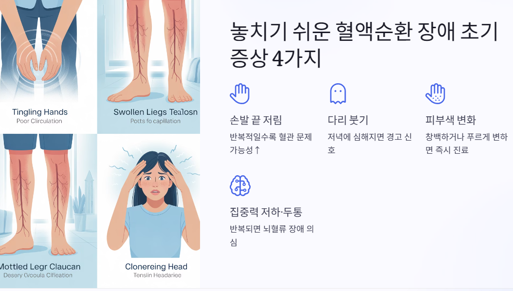 놓치기 쉬운 혈액순환 장애 초기 증상 4가지