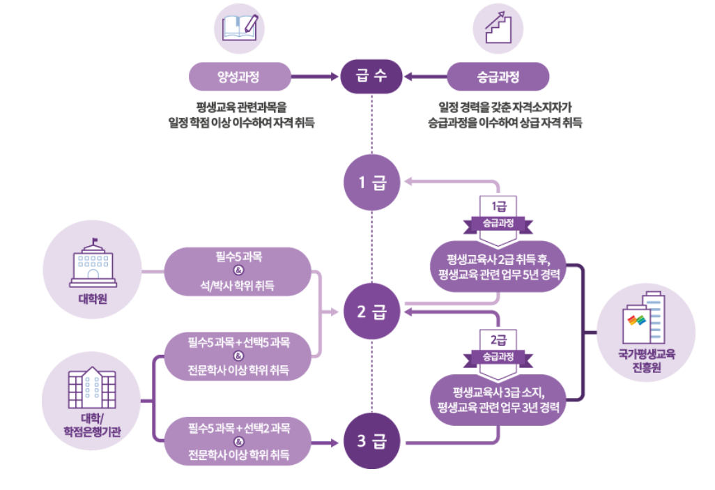 평생교육사 자격증 취득 이수과정 도표 정리
