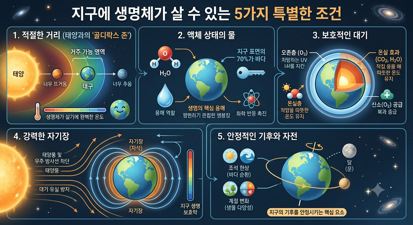 지구에는 왜 생명체가 살 수 있을까?
