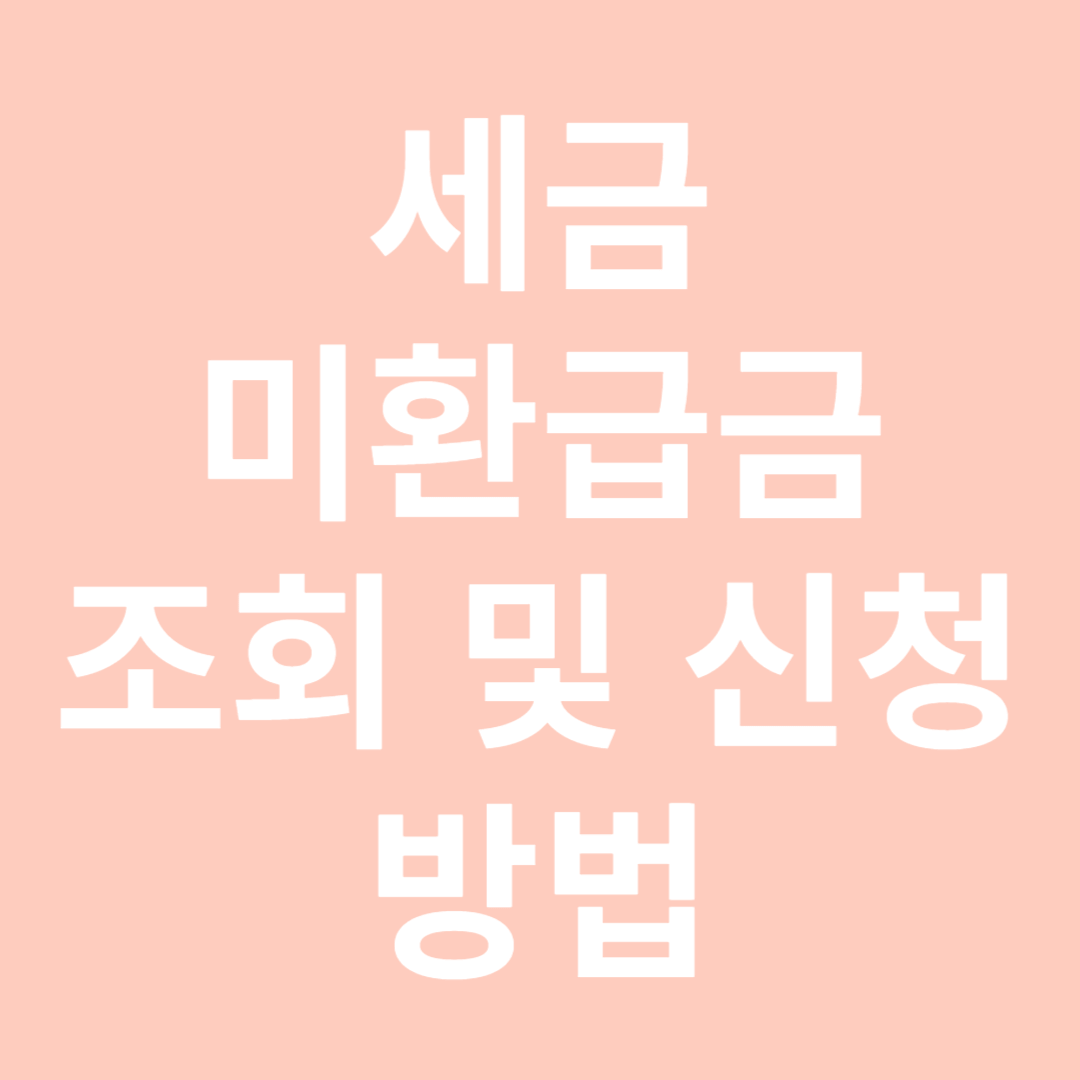 세금 미환급금 조회 및 신청 방법