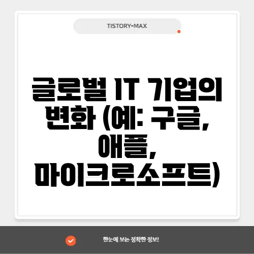 글로벌 IT 기업의 변화 (예: 구글, 애플, 마이크로소프트)