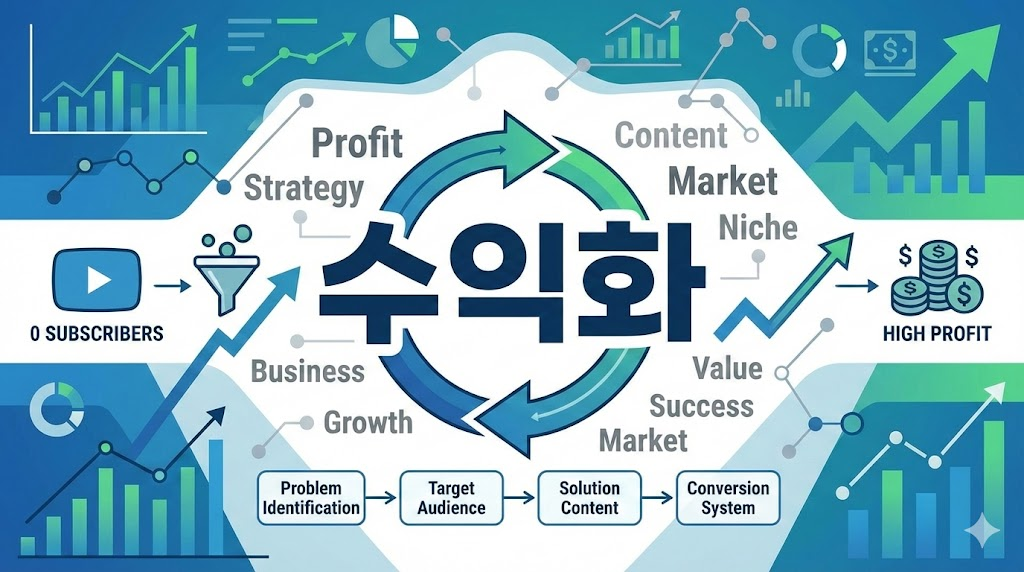유튜브 수익화 전략과 고수익 창출 비즈니스 모델 인포그래픽 디자인