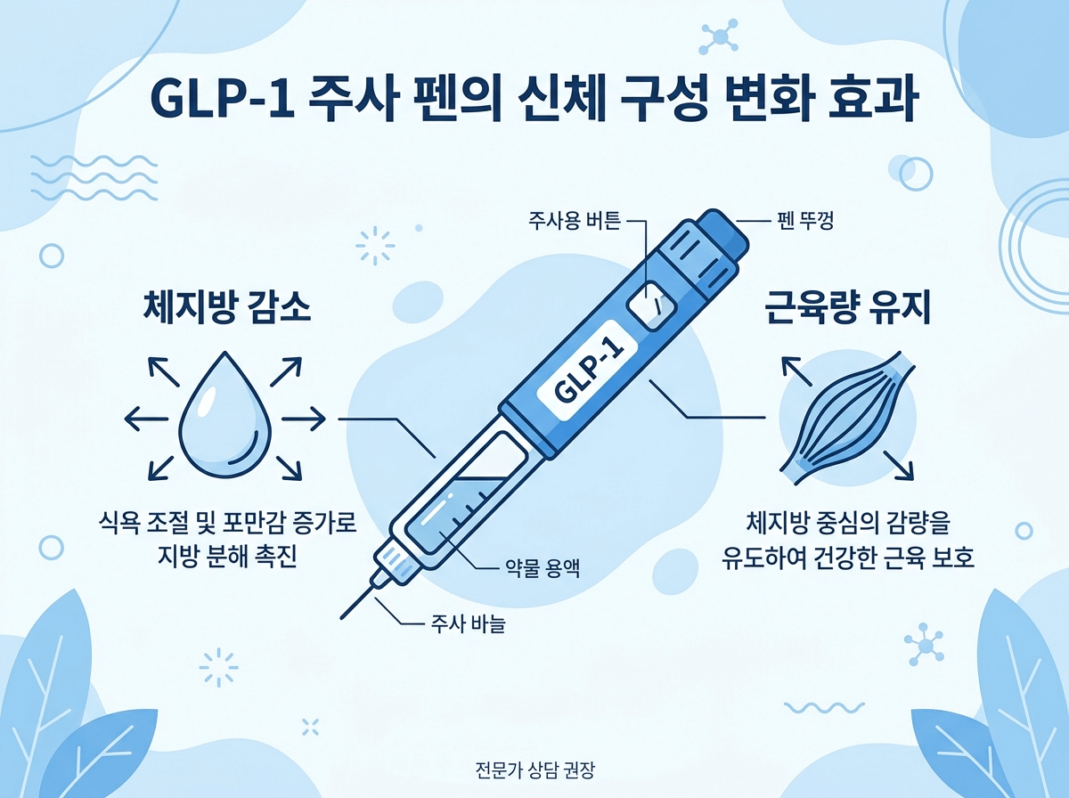 GLP-1 비만약 위고비 마운자로 주사 일러스트
