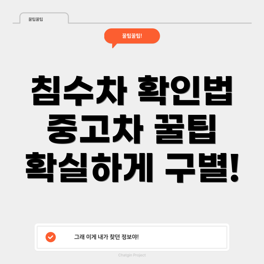 침수차 구분 방법