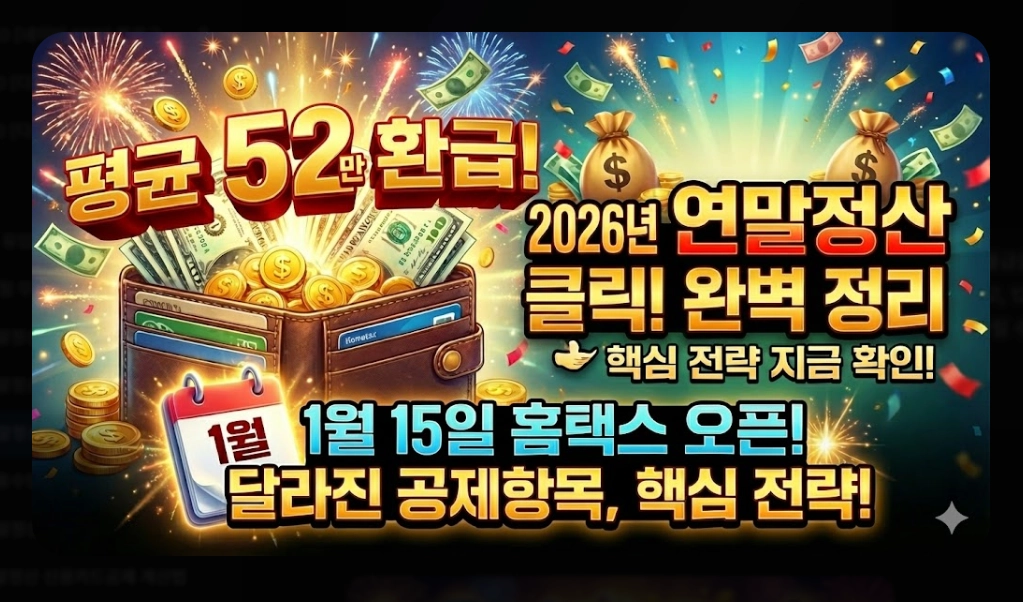 2026 연말정산간소화 완벽가이드 신청부터 환급까지