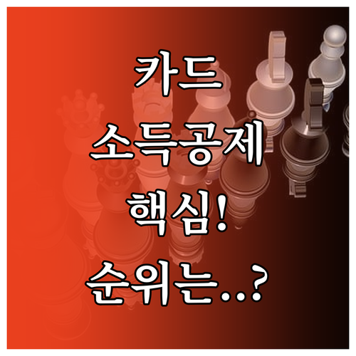 카드 소득공제 우선순위 이해 신용카드..