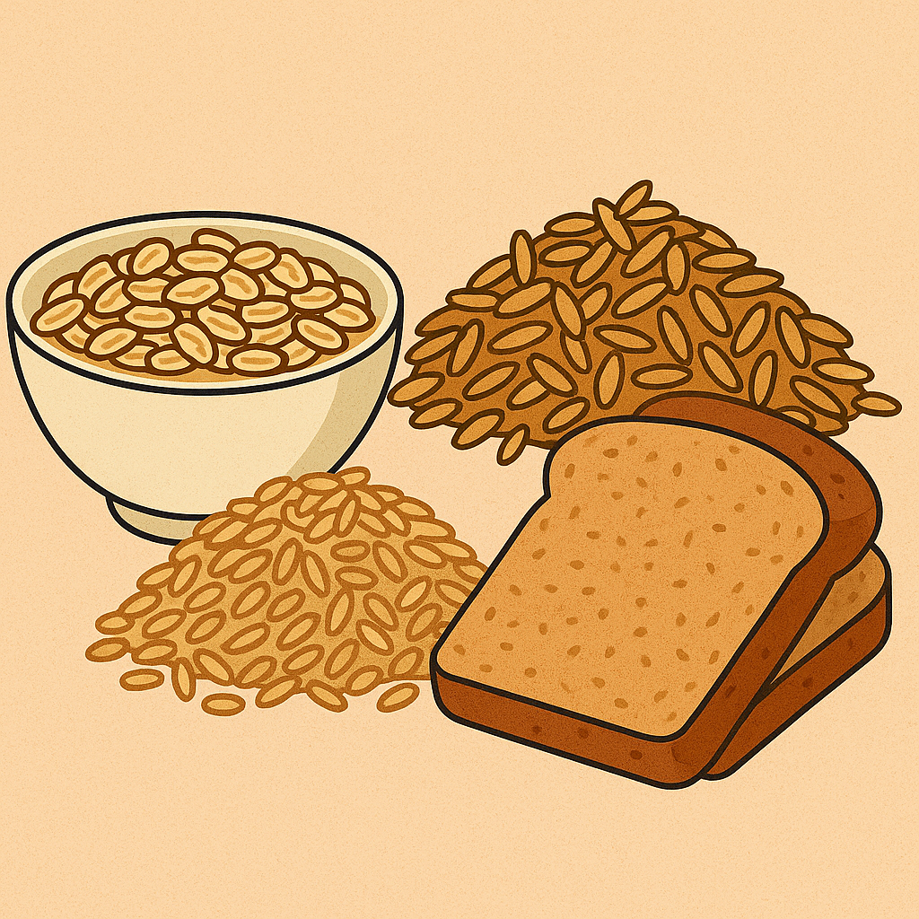 귀리, 현미, 통밀빵 이미지