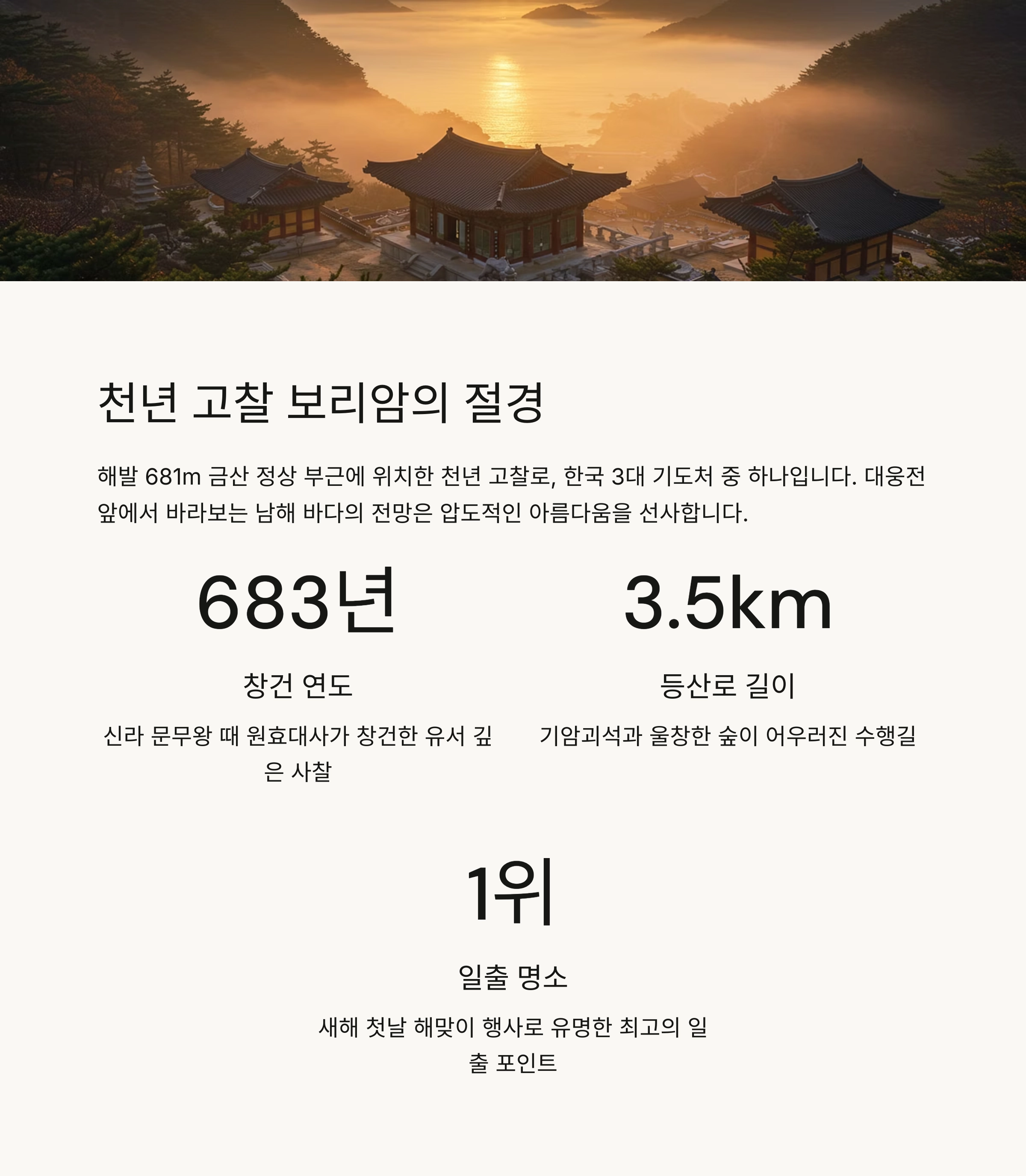 ⛩️ 보리암과 금산의 절경