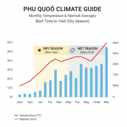 푸꾸옥 월별 날씨 기온 강수량 차트-푸꾸옥 여행하기 좋은 시기-Phu Quoc Monthly Weather Chart