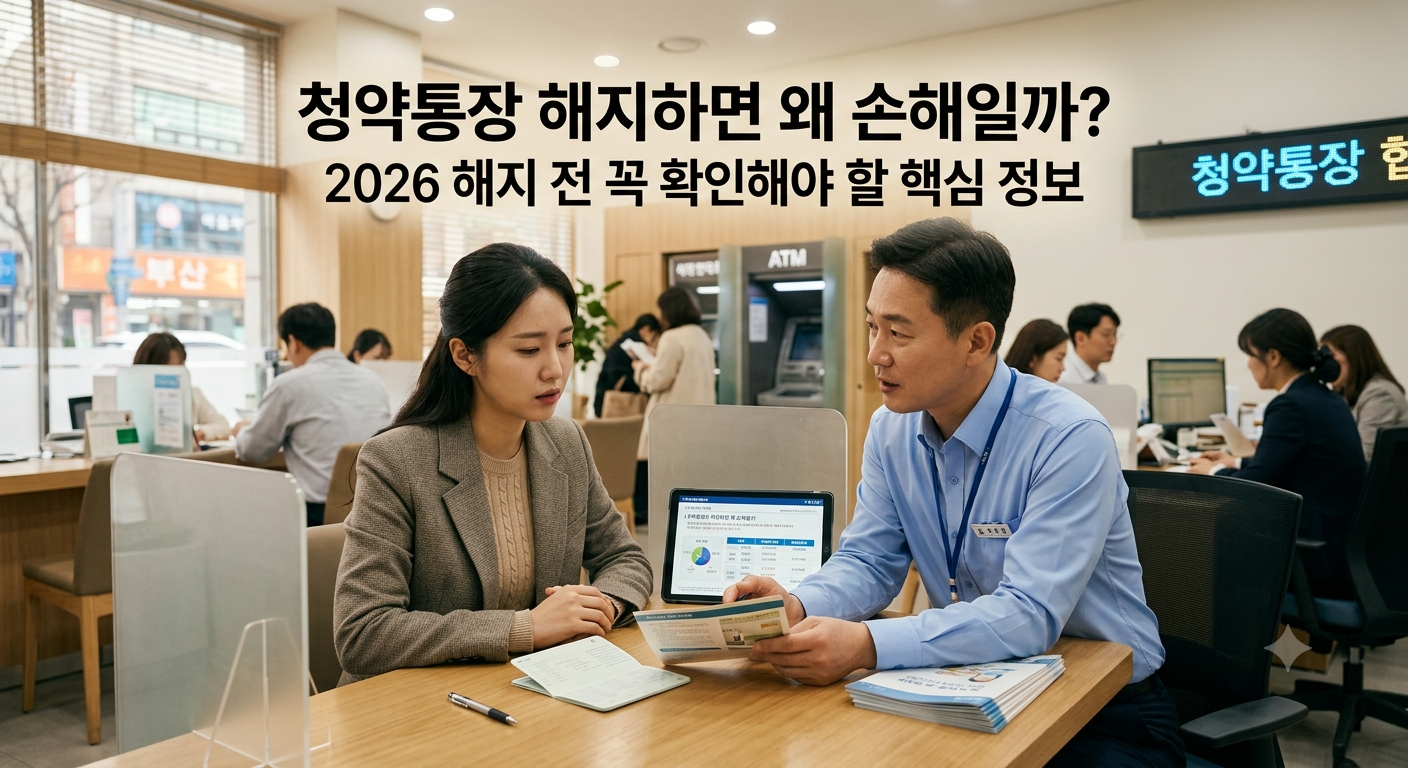 청약통장 해지하면 왜 손해일까? 2026 해지 전 꼭 확인해야 할 핵심 정보