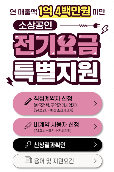 소상공인 전기료 지원사업 대상 신청방법