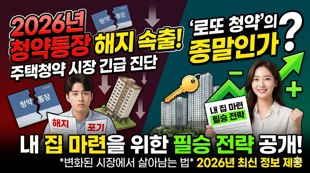 2026년 청약통장 해지 속출, '로또 청약'의 종말인가? 내 집 마련을 위한 필승 전략 공개
