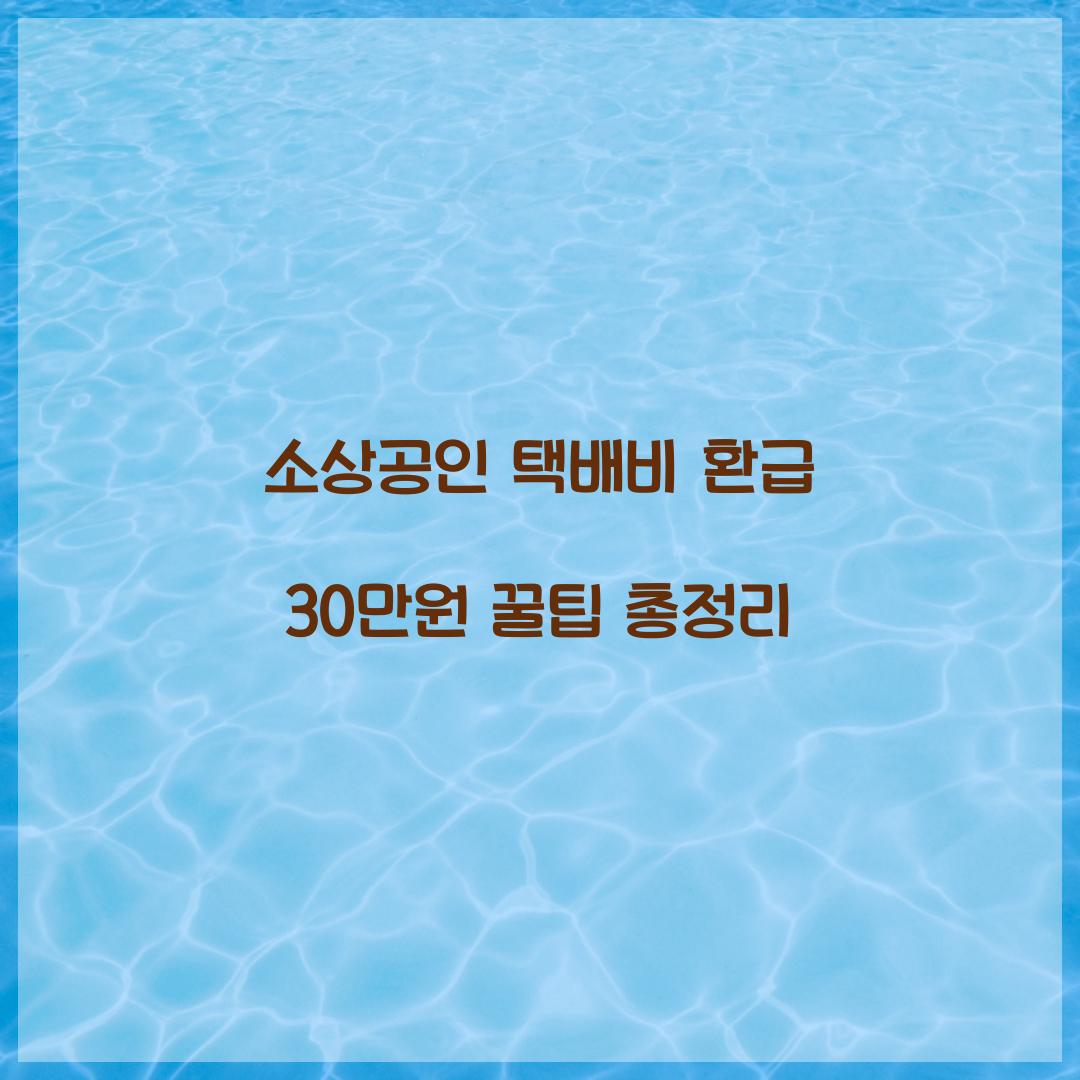 소상공인 택배비 환급