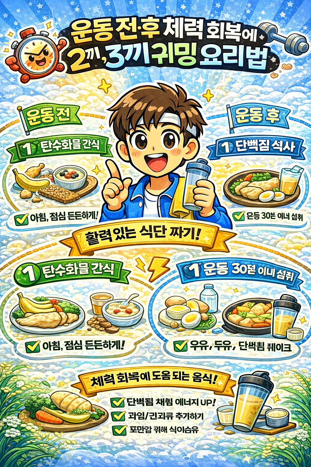 운동 전·후 체력 회복에 맞는 영양 타이밍 요리법