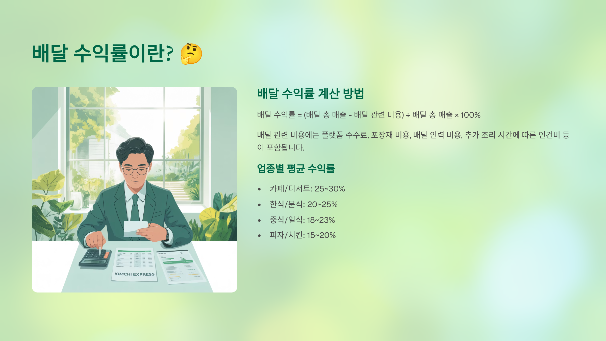 배달 수익률이란?