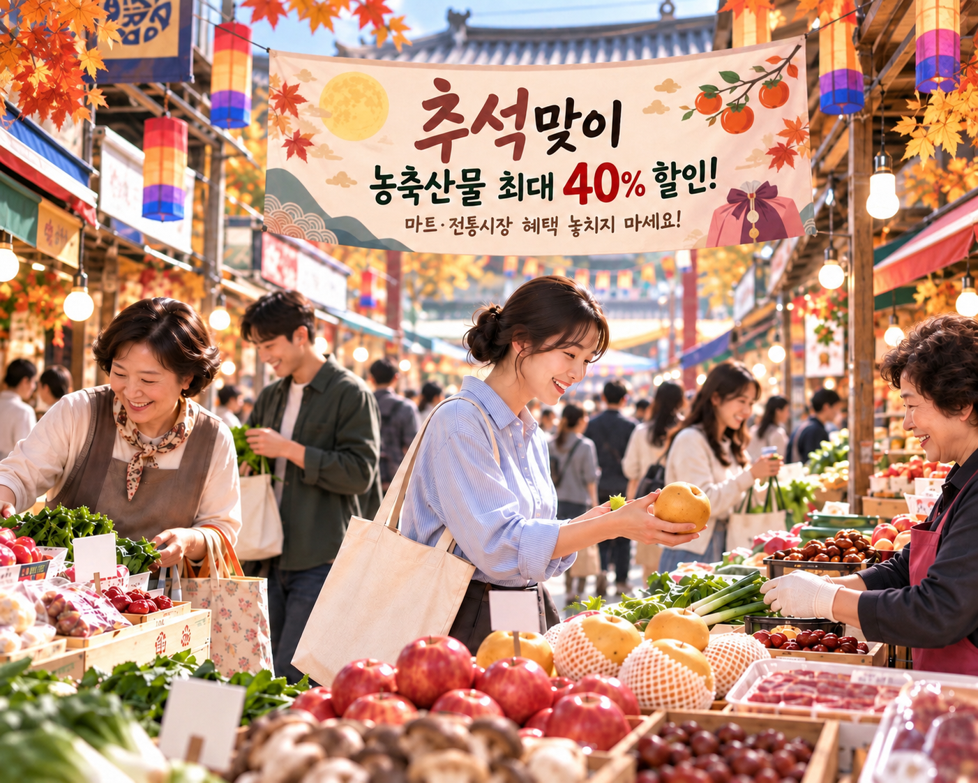 2026 추석 농축산물 최대 40% 할인! 마트&middot;전통시장 혜택 놓치지 마세요