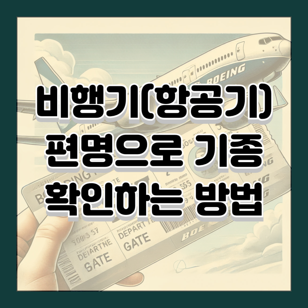 비행기(항공기) 편명으로 기종 확인하는 방법