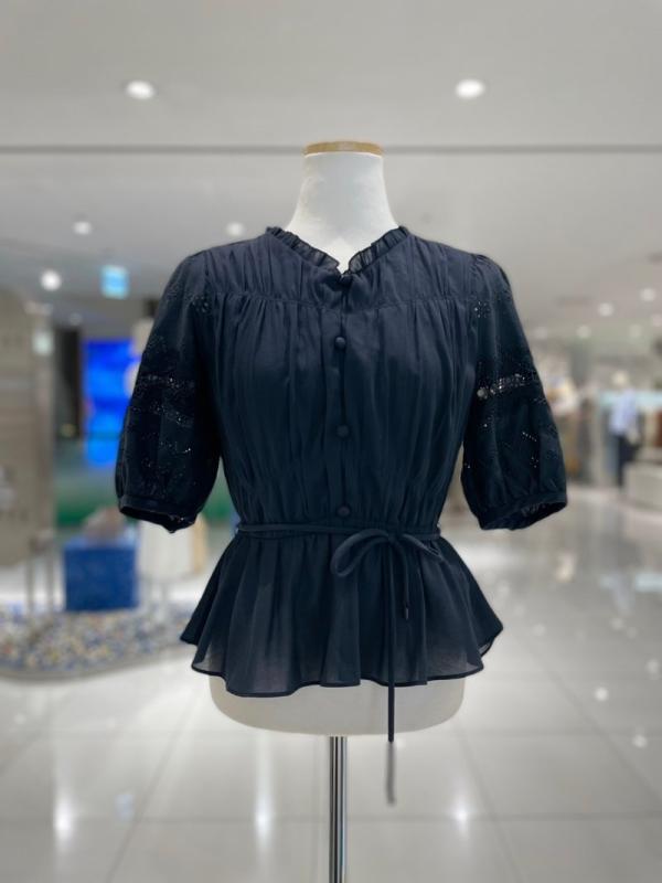 쥬크ZOOC ZOOC 벨티드 펀칭 블라우스 Z223MSC007