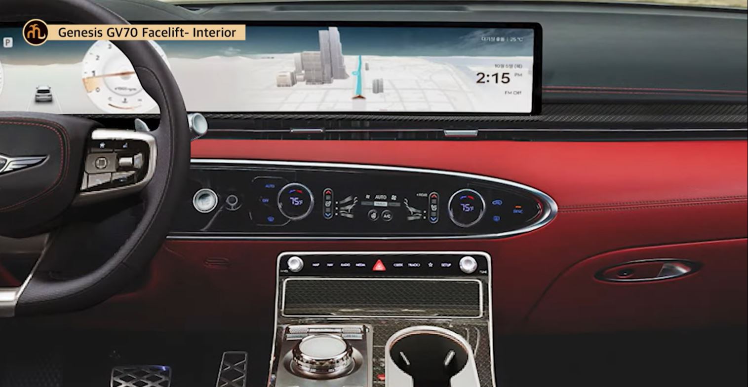 제네시스 'GV70 페이스리프트' 실내 예상도