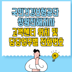 국민건강보험공단 창원진해지사 고객센터 위치 및 담당업무별 전화번호