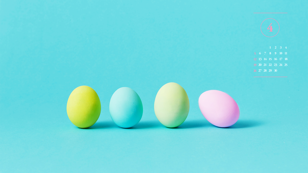 01 파스텔톤 계란 하늘색배경 A - 2026년4월 달력배경화면