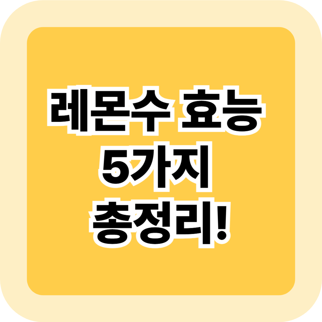 레몬수 효능 5가지 총정리! 하루 한 잔 아침 공복에 마시면 생기는 몸의 변화