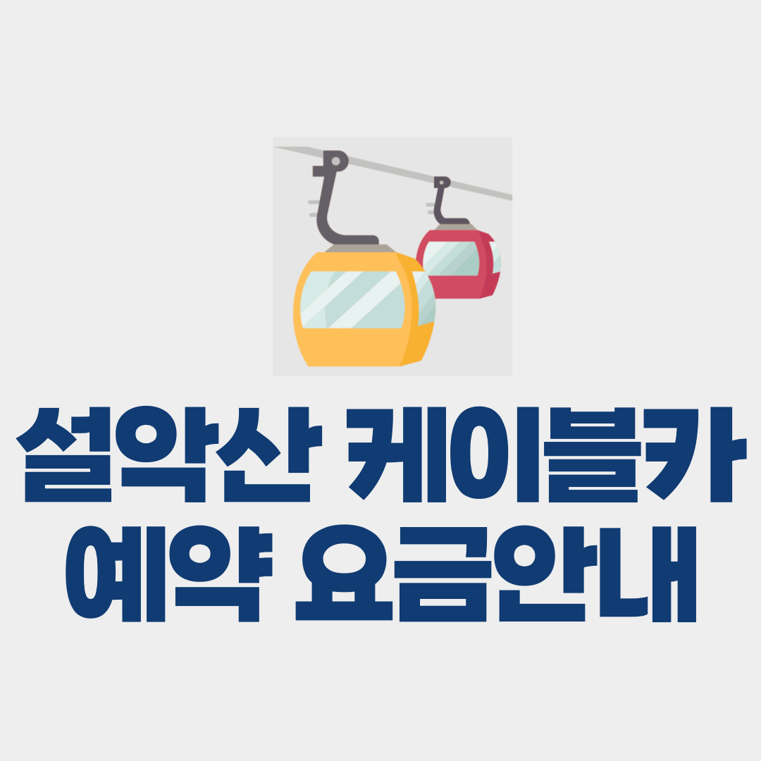 설악산 케이블카 예약 요금안내