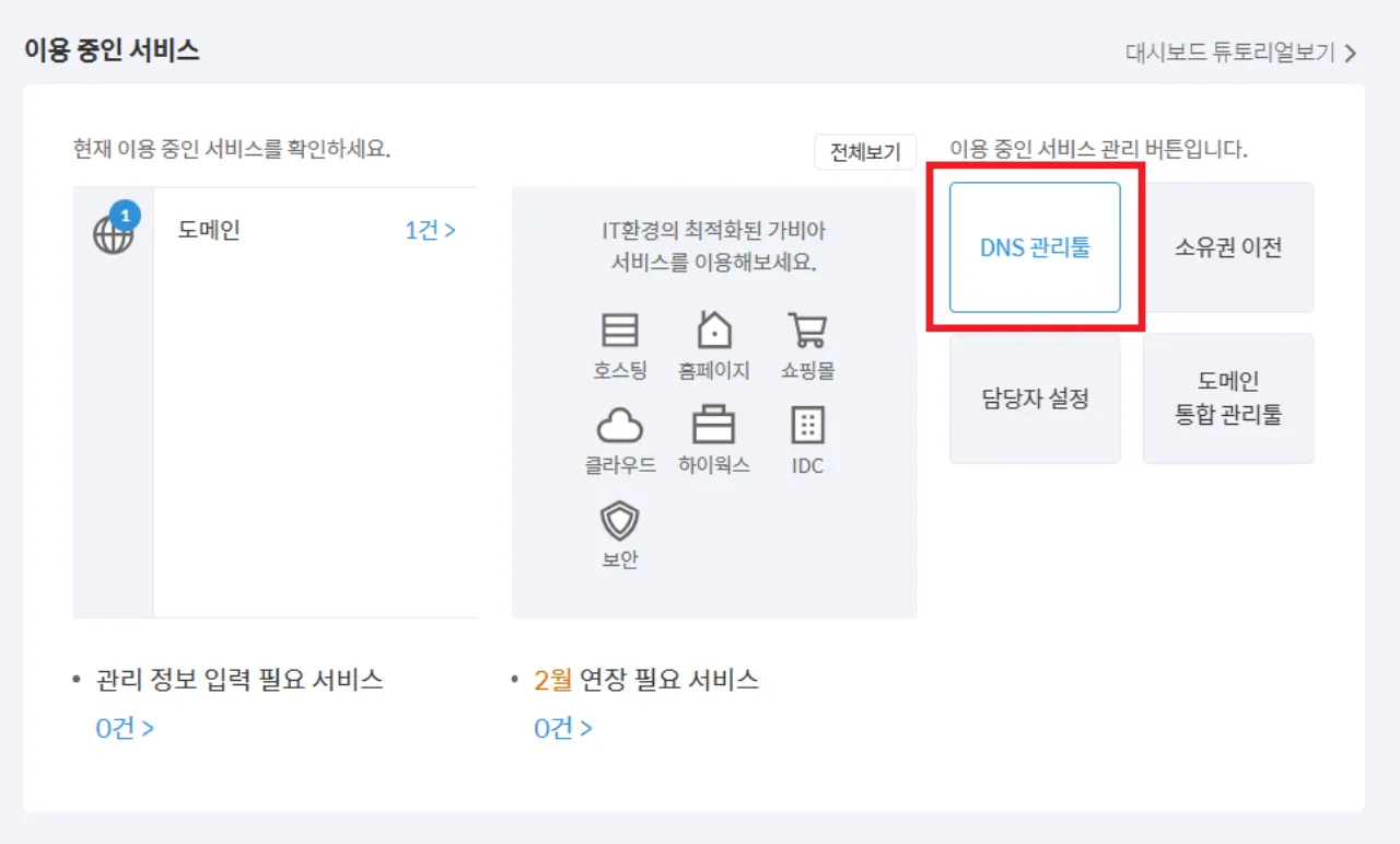DNS-관리툴-화면