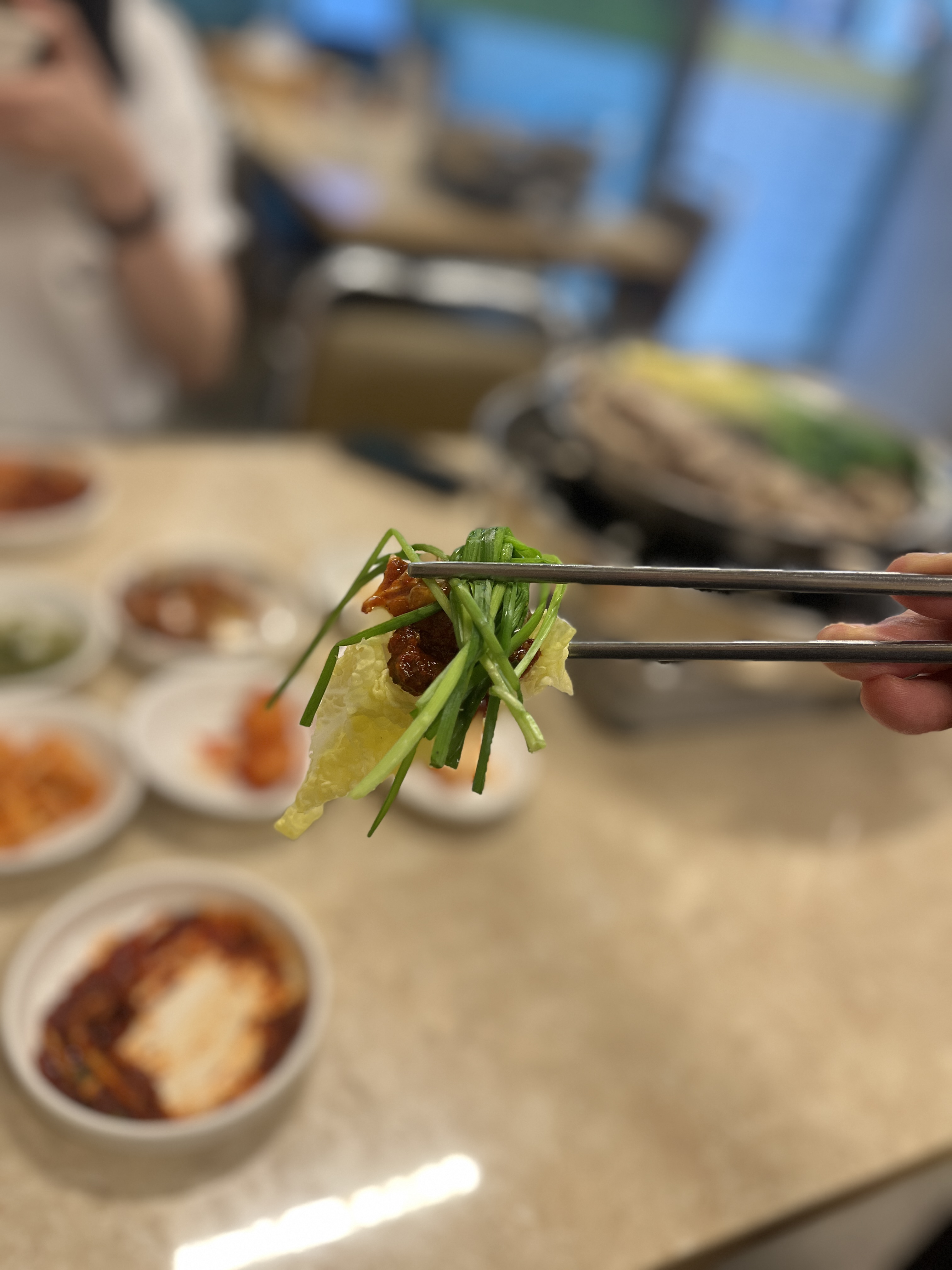 간받이 수육 알배추 쌈