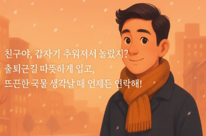 친구 유쾌한 겨울 안부 친구