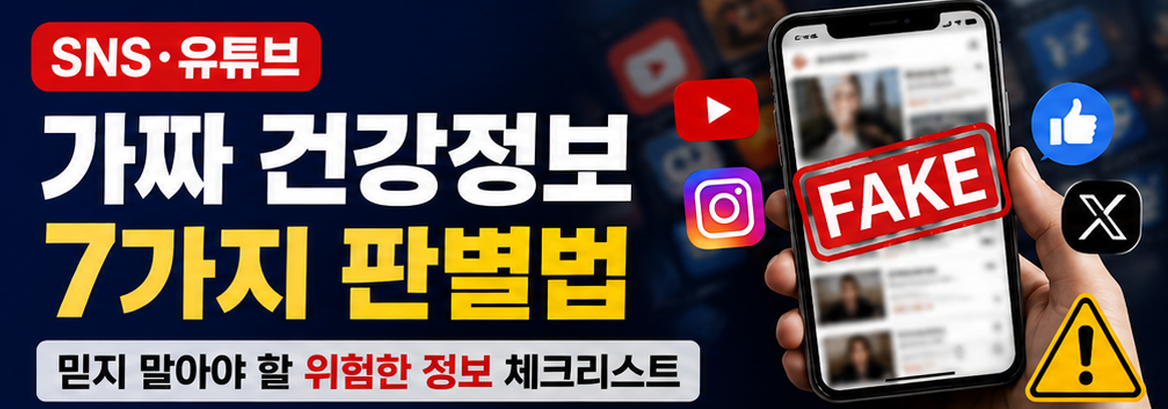 SNS&middot;유튜브 가짜 건강정보 7가지 판별법 &mdash; 믿지 말아야 할 위험한 정보 체크리스트