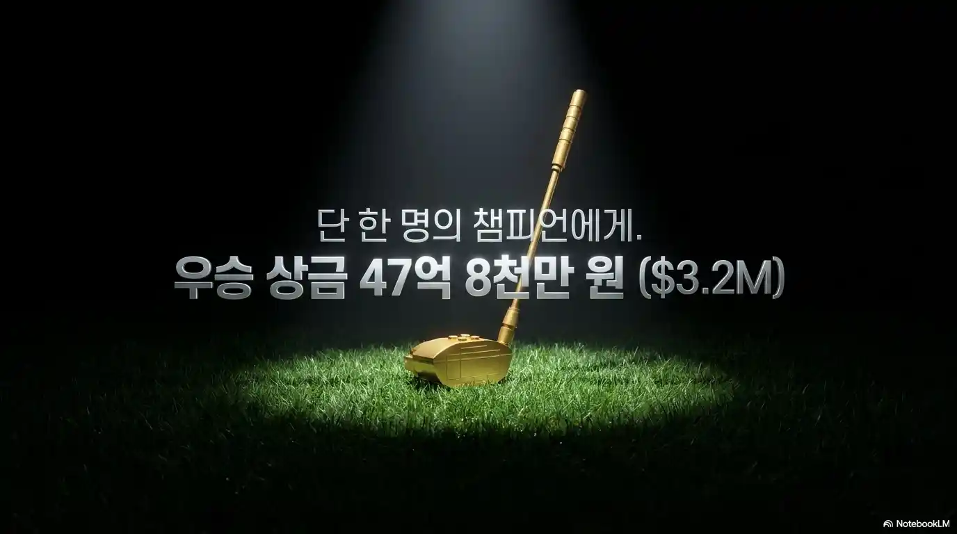 디 오픈 챔피언십 우승 상금 320만 달러를 표현한 골프채 이미지